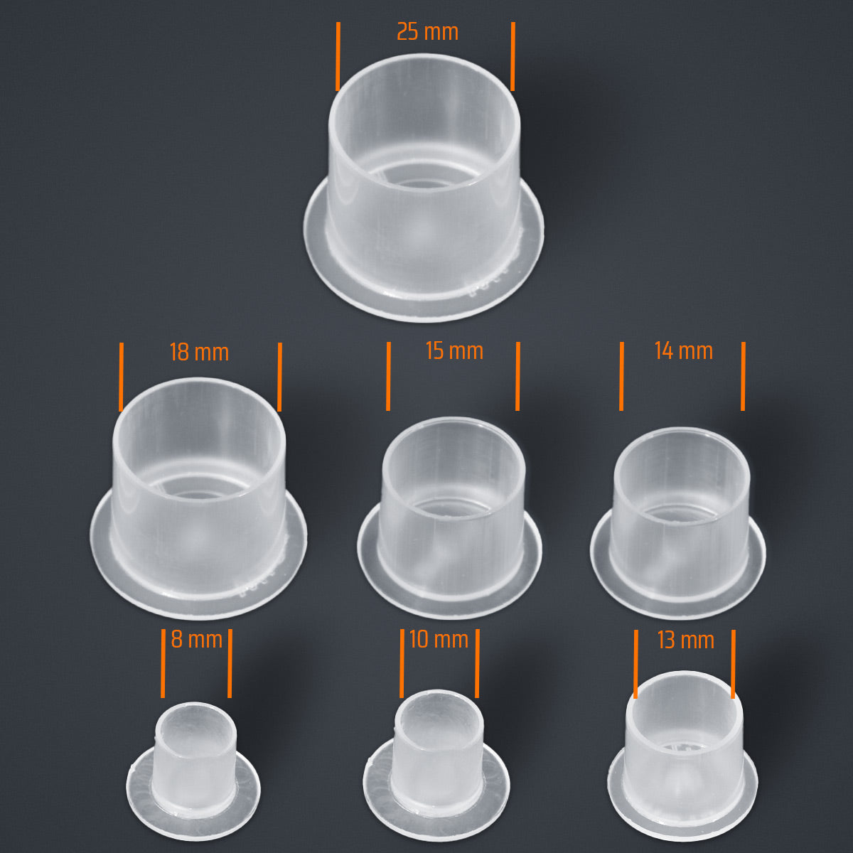 TATTOO INK CUPS DIFFERENT SIZES 100pcs