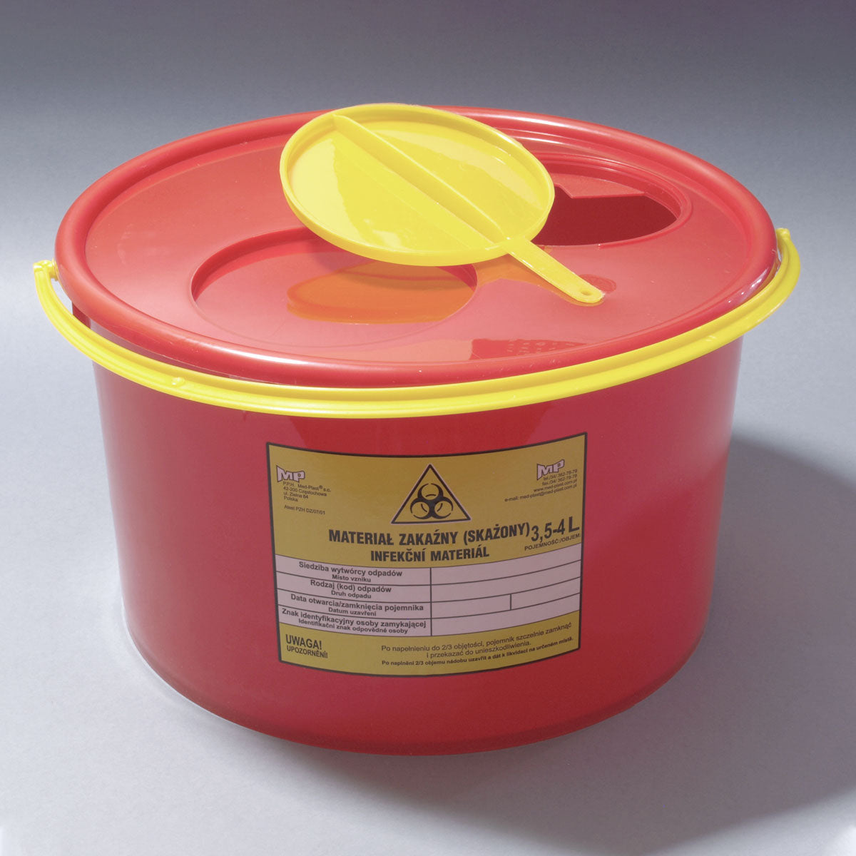 3,5L CONTAINER FOR SHARPS AND  MEDICALWASTE ZEROHOURSUPPLY.EU