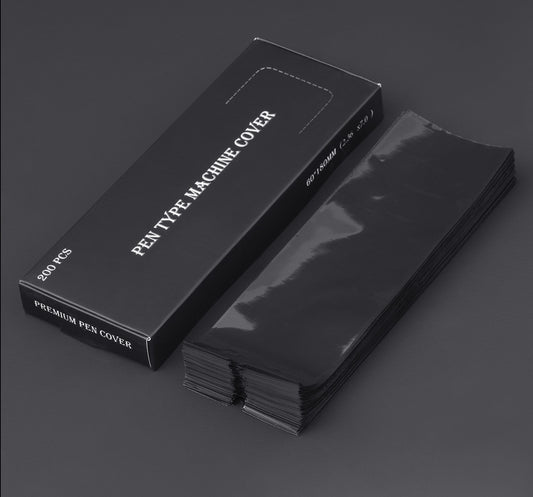 COVERS, XL PLUS, BLACK/PINK, FOR WIRELESS TATTOO PEN, 200 PCS