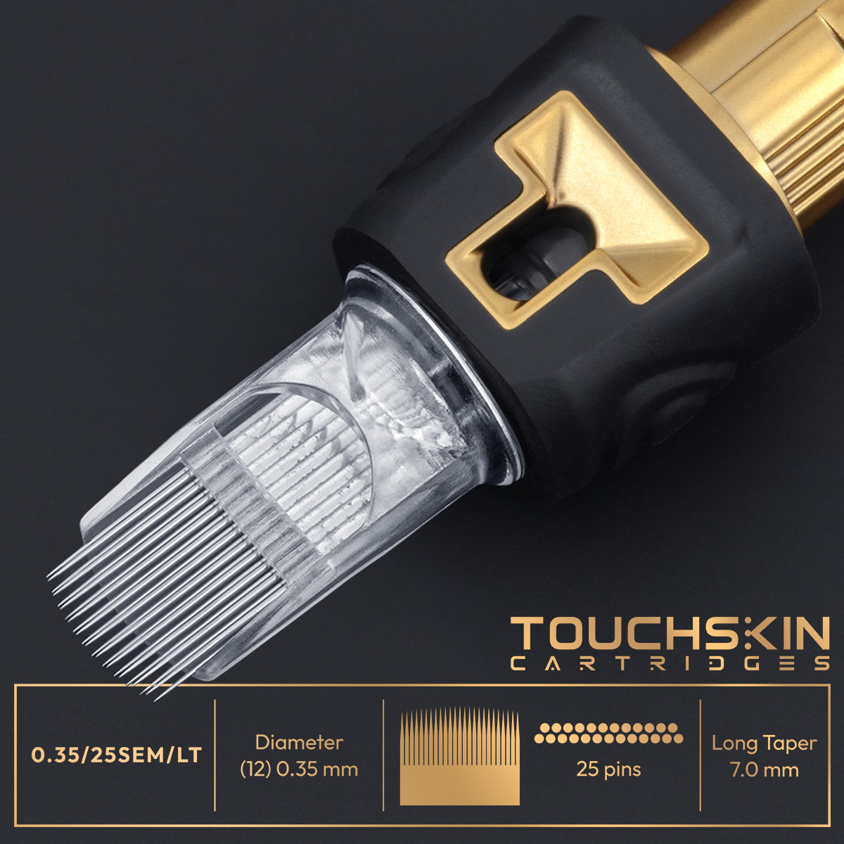 TOUCHSKIN GOLD, NEEDLE CARTRIDGES, SEM/LT, 0.35 MM